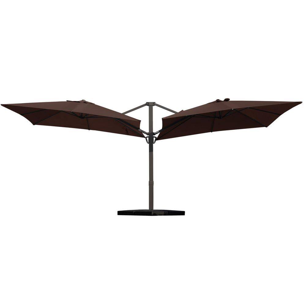 10 ft. X 10 ft. Double-Sided Aluminum Cantilever Patio Umbrella With Base and Tilt in Brown price history on PriceWatchPro