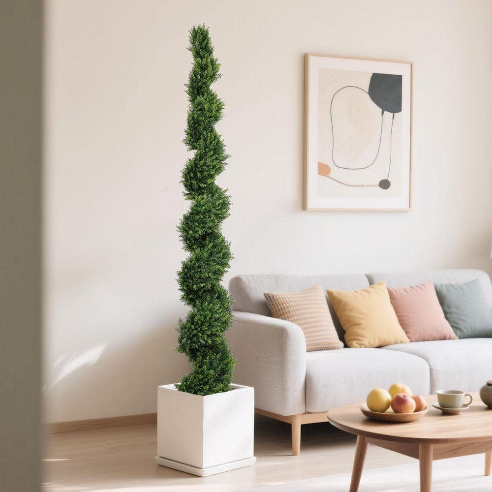 7 ft. Tall Artificial 2-Tone Cypress Pine Tree with Natural Dual
