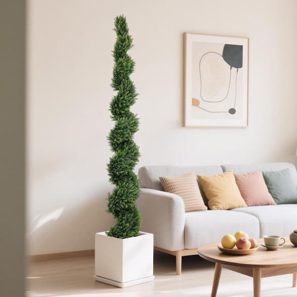 7 ft. Tall Artificial 2-Tone Cypress Pine Tree with Natural Dual