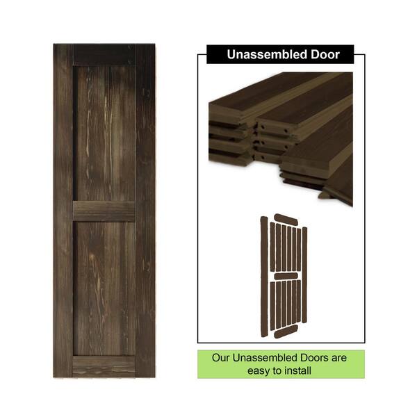 HOMACER 26 in. x 84 in. H-Frame Ebony Solid Natural Pine