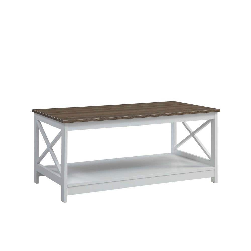 Convenience Concepts Oxford Coffee Table with Shelf  Driftwood/White