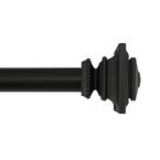 Mix and Match Square 1 in. Curtain Rod Finial in Matte Black (2-Pack)