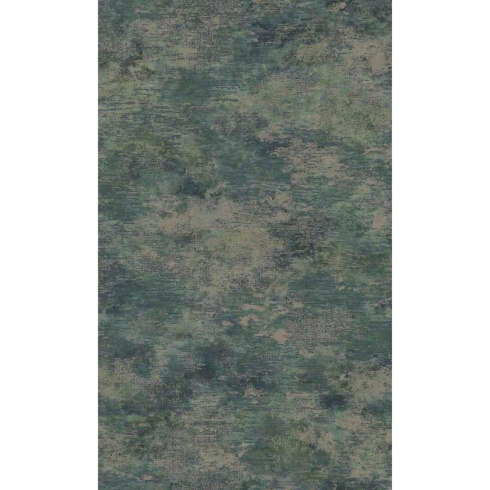 Teal and Navy Textured Distressed Metallic Wallpaper
