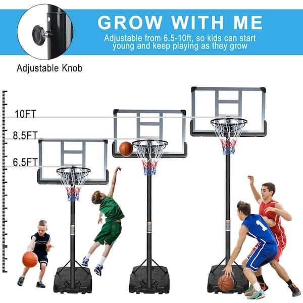 TIRAMISUBEST 7.5 ft. to 10 ft. Basketball Hoop Indoor and Outdoor