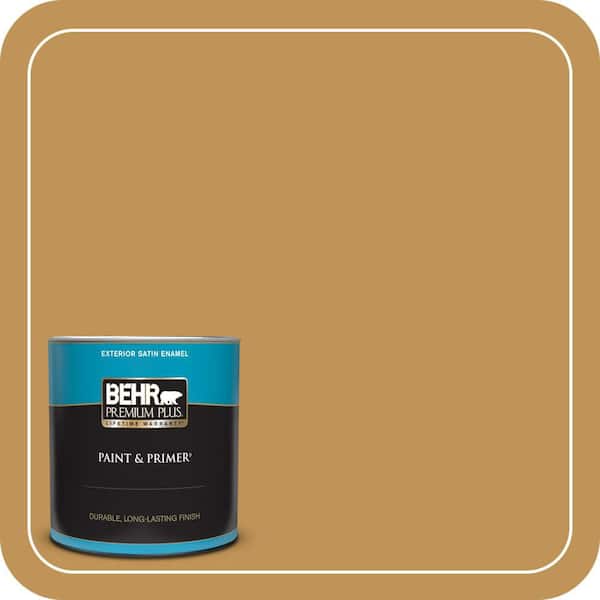 BEHR PREMIUM PLUS 1 qt. #T12-5 Lone Star Satin Enamel Exterior Paint & Primer