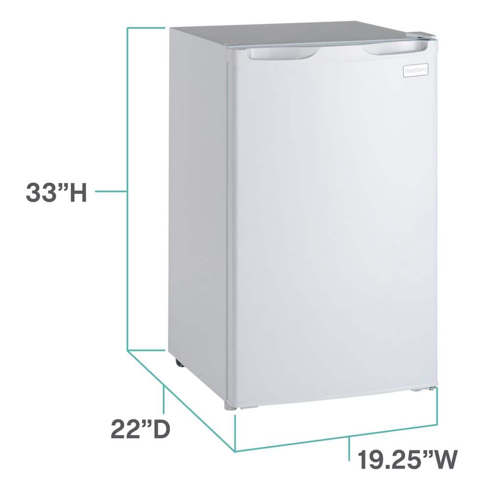Compact White Energy Star Mini Fridge with Adjustable Shelves
