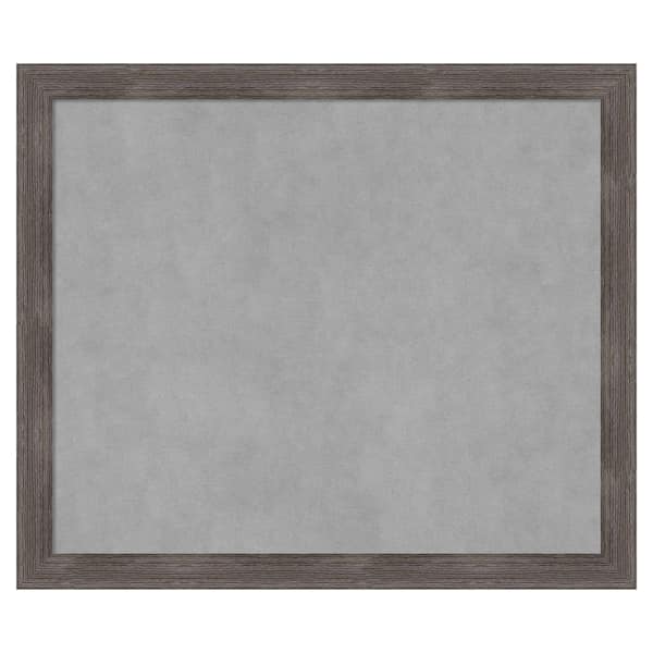 Pinstripe Lead Grey 27 in. x 23 in Framed Magnetic Board