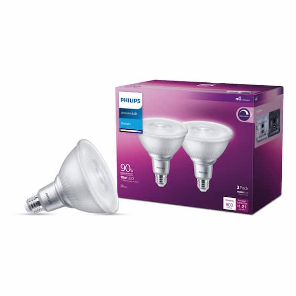 10W (90W Equivalent) PAR38 Reflector E26 LED Light Bulb Daylight 5,000 K 2-pack