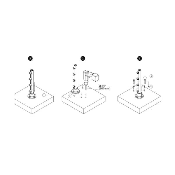 Dolle Prova PA23b Metal Heavy Duty Compression Concrete Post Anchors (4-Piece)