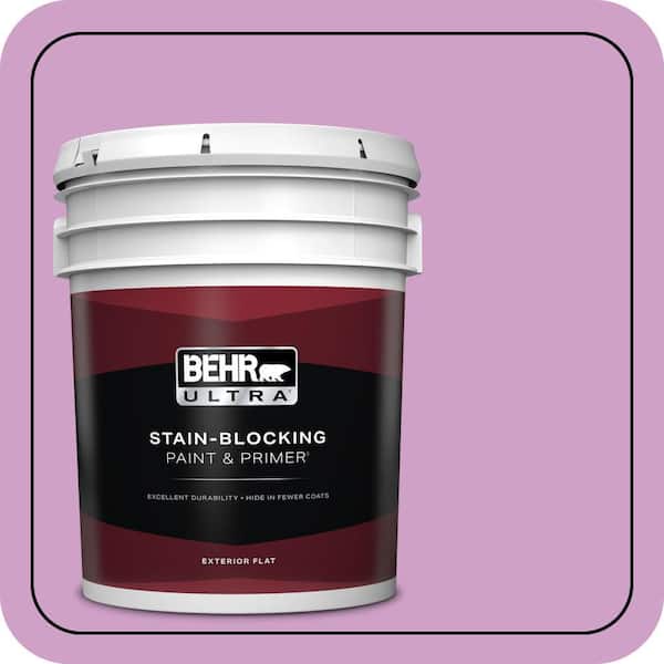 BEHR ULTRA 5 gal. #670B-4 Geranium Bud Flat Exterior Paint & Primer ...