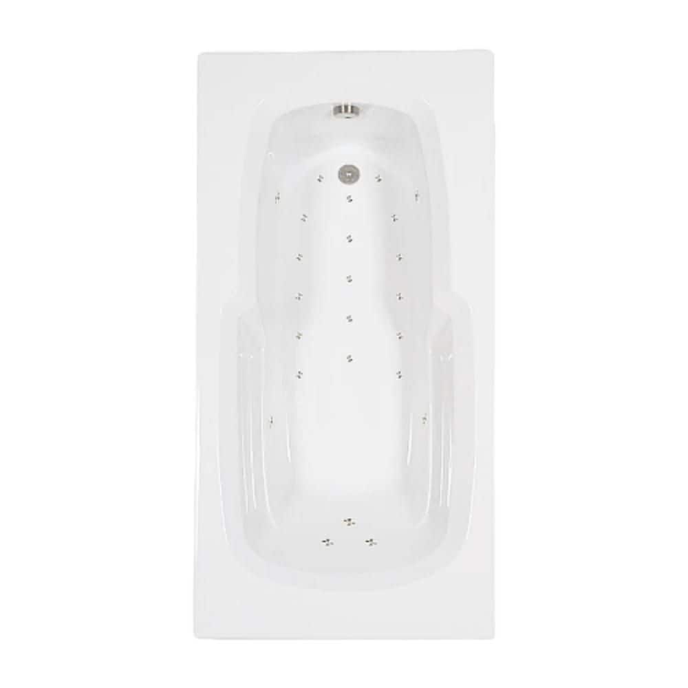 60 in. x 32 in. Acrylic Rectangular Drop-in Air Bathtub with Reversible Drain in Biscuit price history on PriceWatchPro