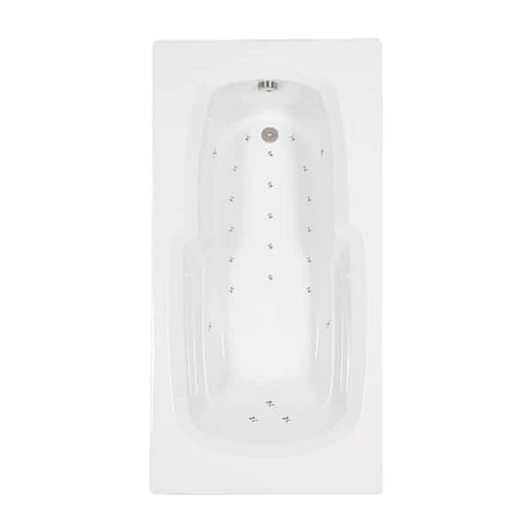 Comfortflo 60 in. x 36 in. Acrylic Rectangular Drop-in Air Bathtub with Reversible Drain in Bone
