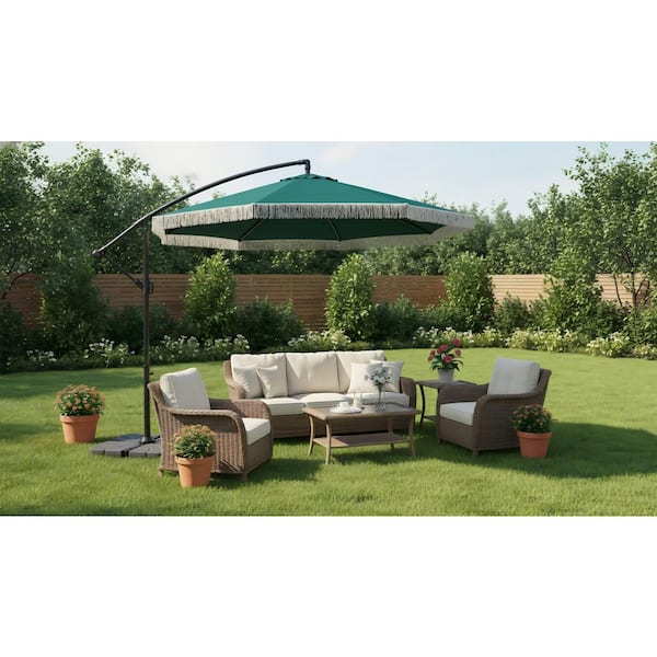 green patio umbrella canada Tilt | Auto-Tilt, Fade-Proof, Wind Resistant | Commercial Grade | Sunbrella Forest BASE NOT INCLUDED. 102" Octagonal Pop-up Umbrella