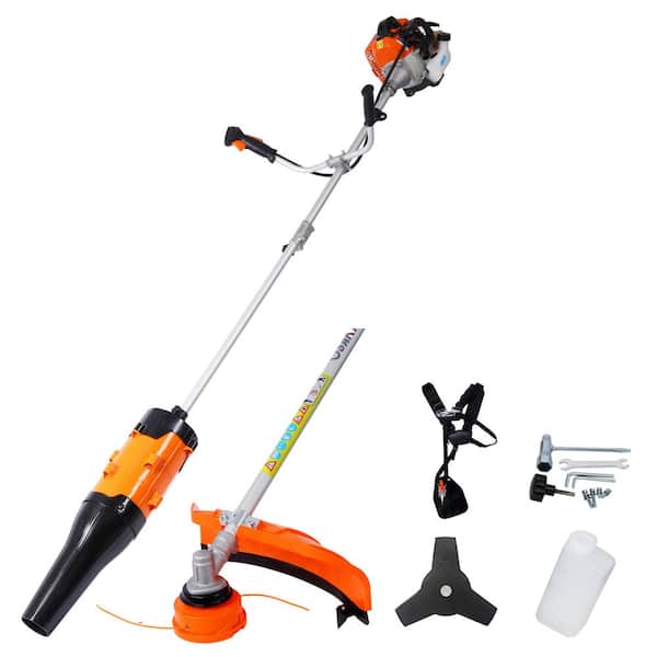 Orange 52cc Weed Eater/Wacker Gas Powered, 3 in 1 Blower, String Trimmer with 10'' Brush Cutter