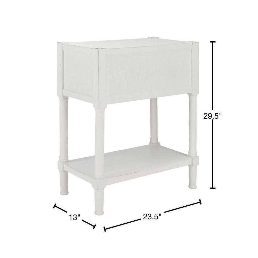 Filbert Distressed White 28'' Wood & Metal Console Table with Storage