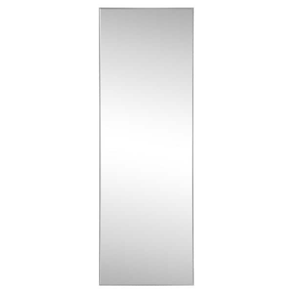 Strait 20 in. W x 59 in. H Large Rectangular Aluminum Alloy Framed Full-Length Wall Mounted Leaner Mirror, Nickel