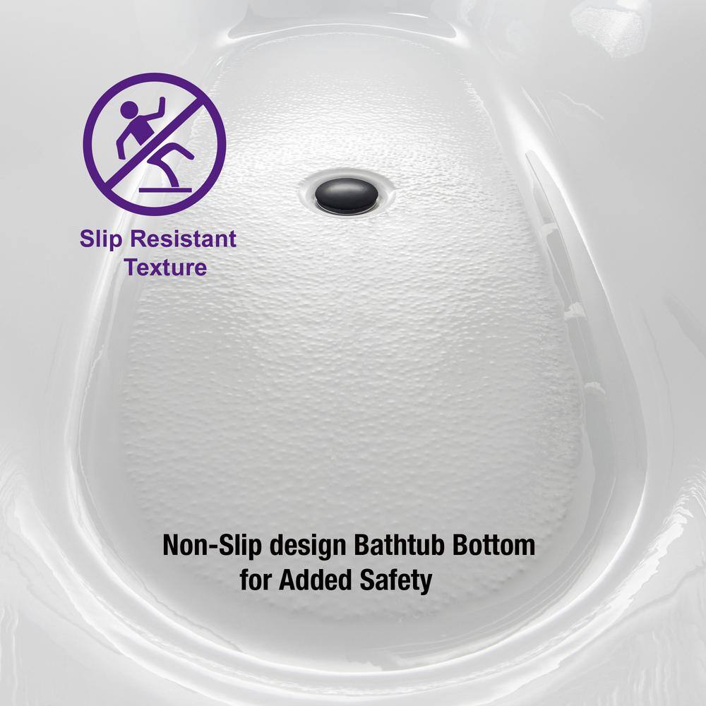 59'' White Acrylic Freestanding Rectangular Soaking Bathtub