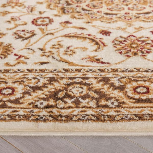 Well Woven Dulcet Mykonos Ivory 5 ft. 3 in. x 7 ft. 3 in. Traditional Oriental and Persian Area Rug