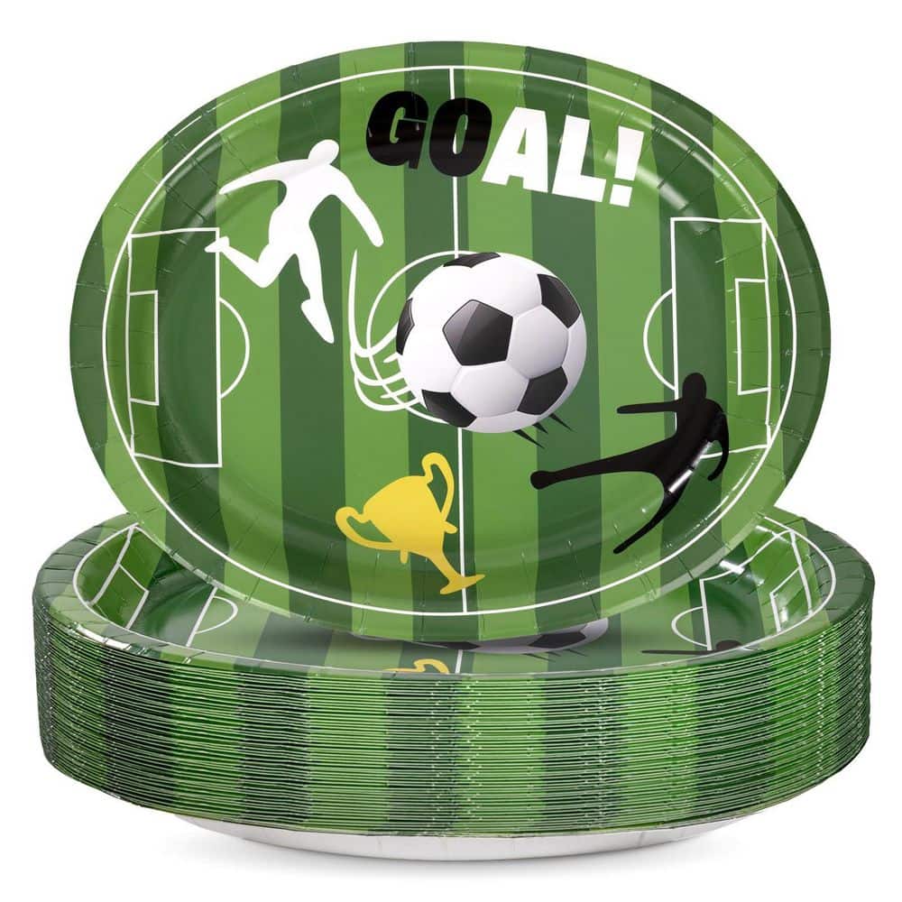 "50 Piece Soccer Oval Paper Plates, 10"" x 12"" Disposable Plates for Party Birthday 2026 FIFA World Cup" price history on PriceWatchPro