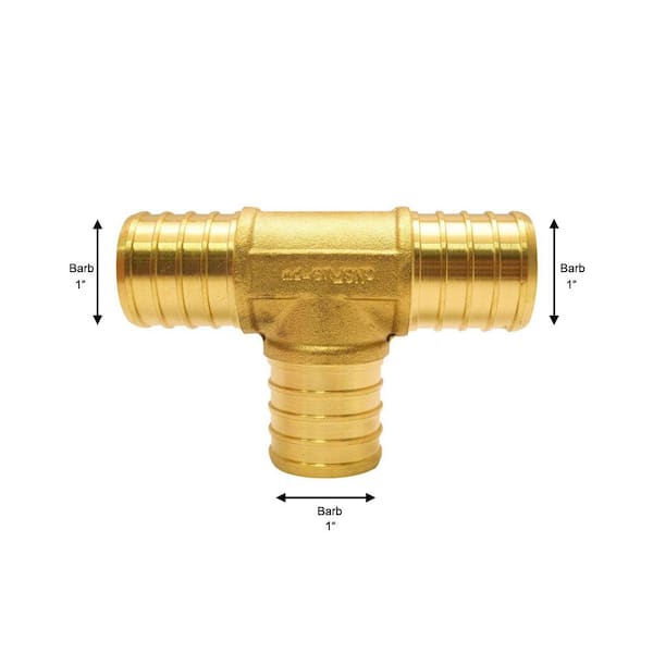 Apollo 1/2 in. Brass PEX-A Expansion Barb Tee (10-Pack) EPXT1210PK - The  Home Depot