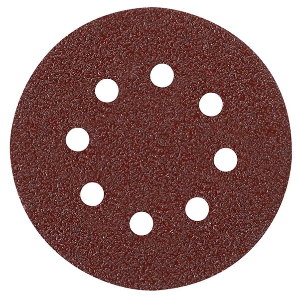 Bosch 5 in. 8-Hole Red 120-Grit Hook and Loop Sanding Disc (5-Pack)