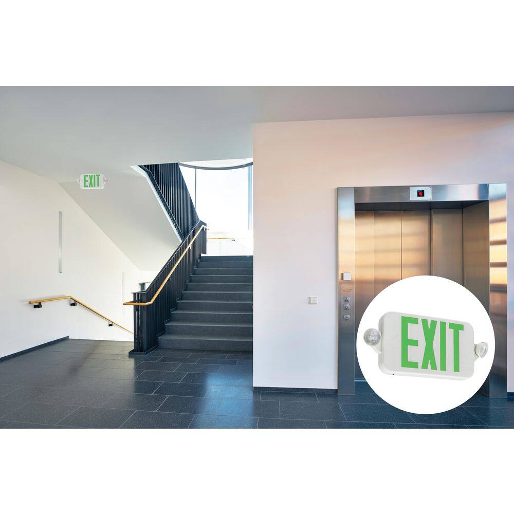 White LED Emergency Exit Sign with Lights