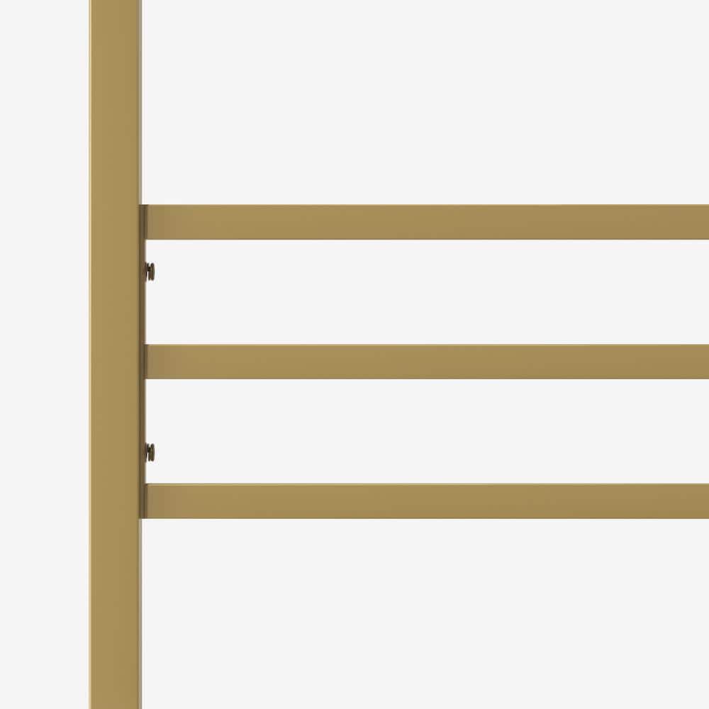 Patricia Gold Metal Canopy Platform Bed Frame with Headboard, Full