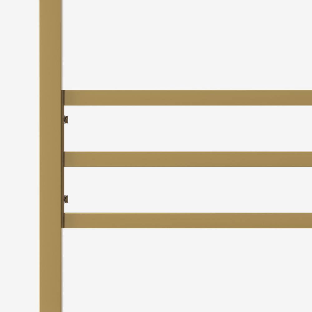 Patricia Gold Metal Queen Canopy Platform Bed Frame with Headboard