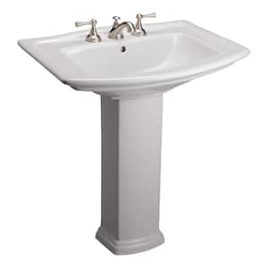 Washington 765 30 in. Pedestal Combo Bathroom Sink for 8 in. Widespread in White