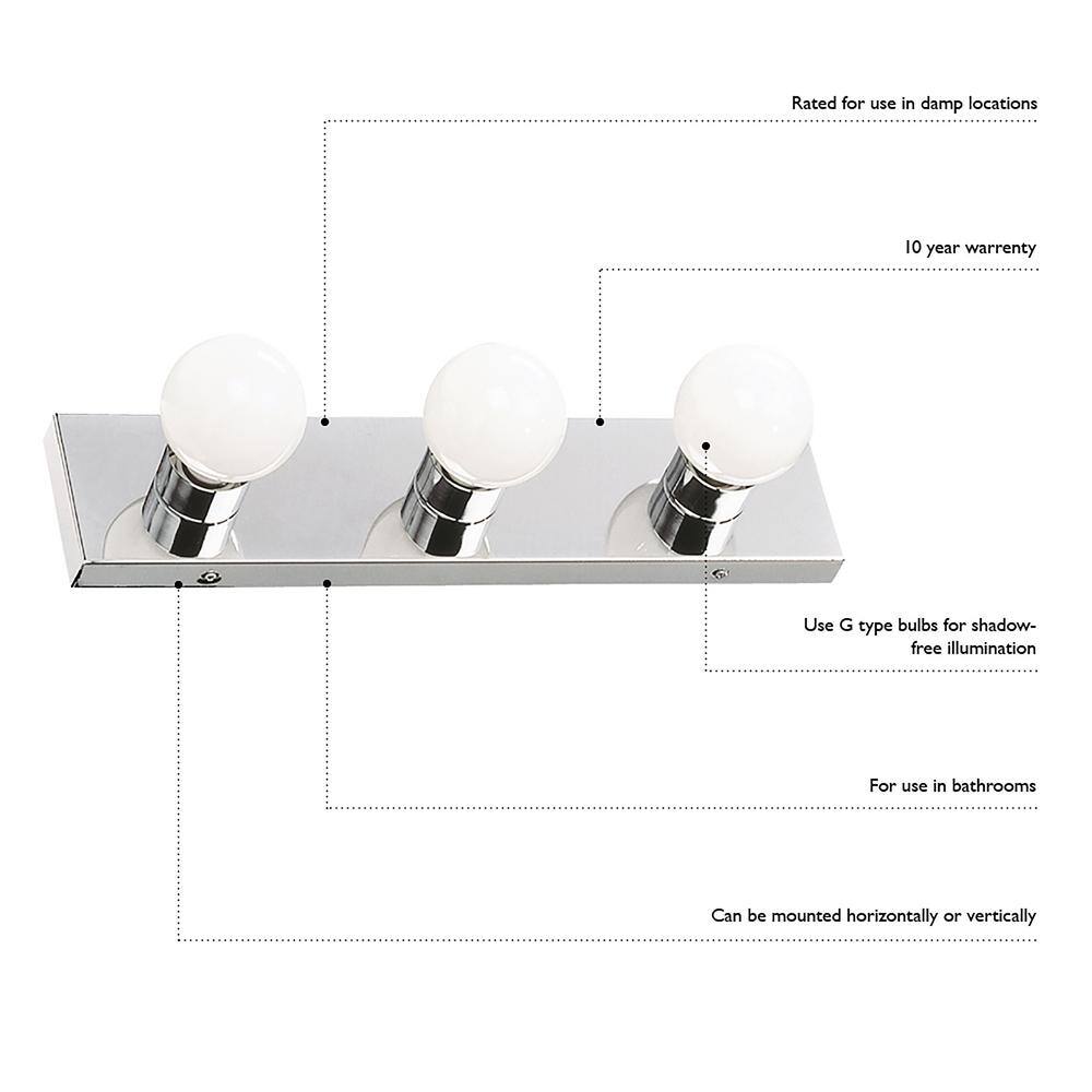 Polished Chrome 5-Light Dimmable Vanity Fixture
