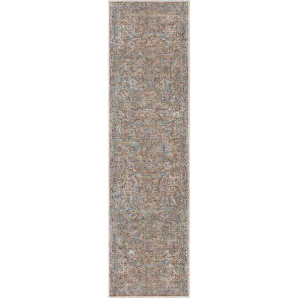 Asha Emilia Vintage Persian Oriental Blue 2 ft. 3 in. x 24 ft. 9 in. Runner Area Rug