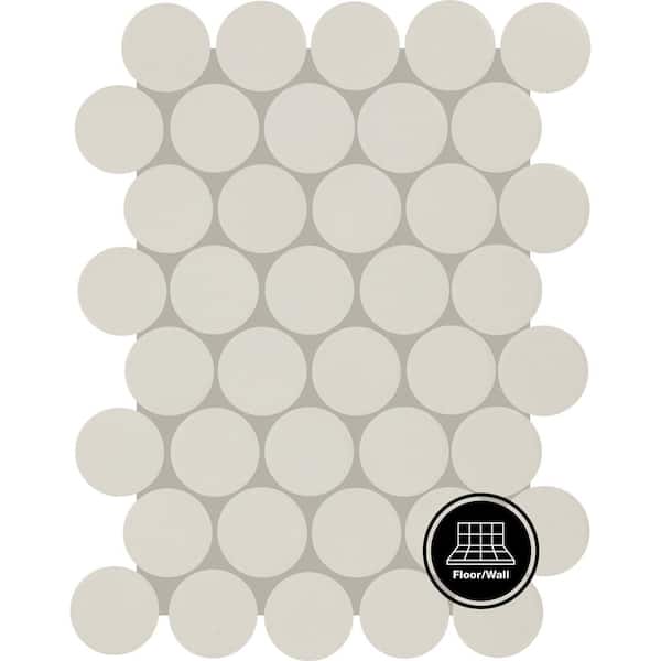 Daltile Restore Aspen White 11 in. x 13 in. Glazed Ceramic Jumbo Penny Round Mosaic Tile (9.5 sq. ft./case)