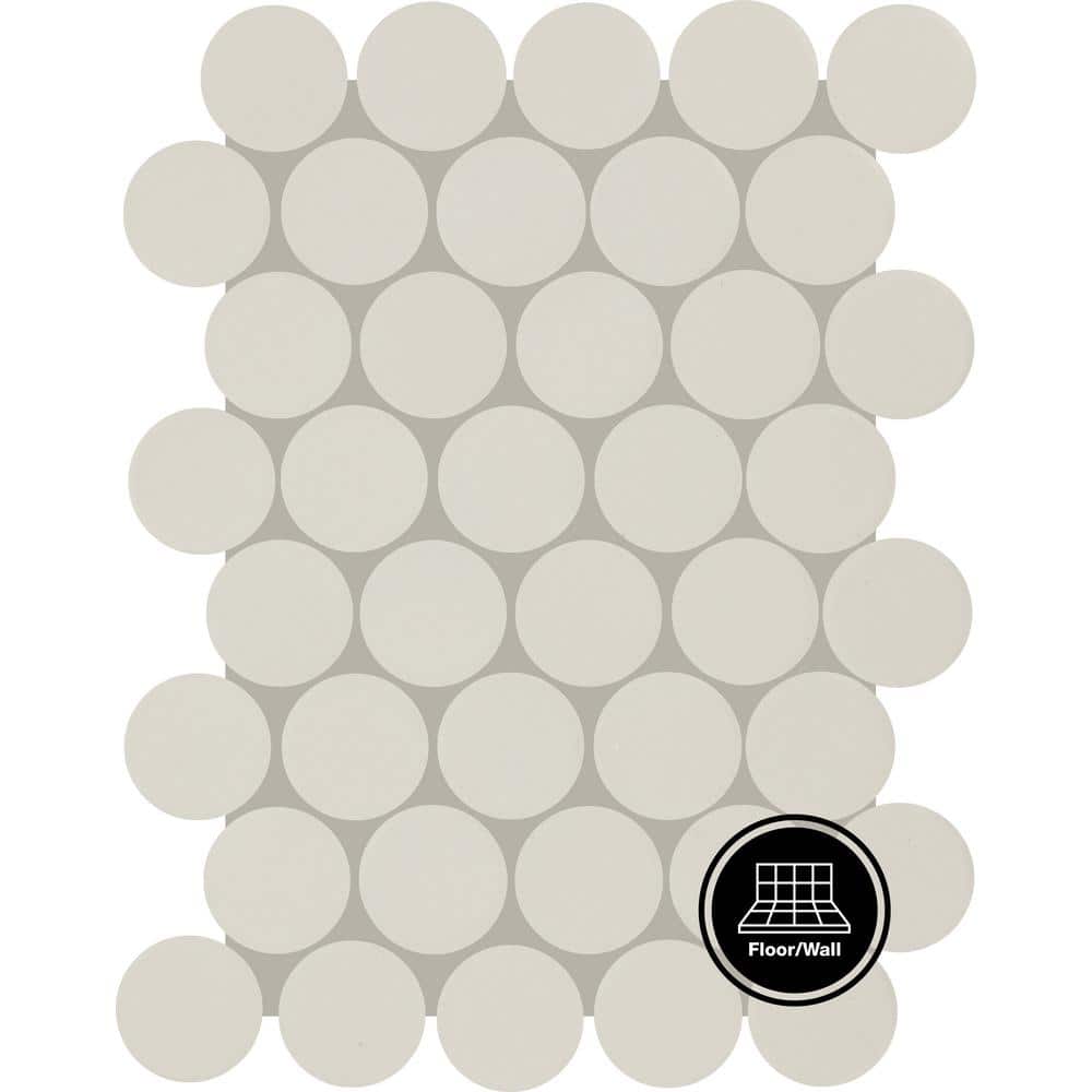 Daltile Restore Aspen White 11 in. x 14 in. Glazed Ceramic Jumbo Penny ...
