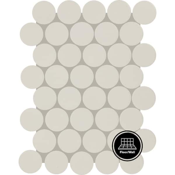Daltile Restore Aspen White 11 in. x 14 in. Glazed Ceramic Jumbo Penny Round Mosaic Tile (598.5 sq. ft./pallet)