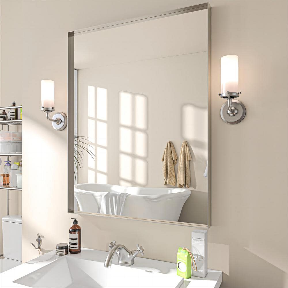 TOOLKISS 28 in. W x 36 in. H Rectangular Aluminum Framed Wall Bathroom ...