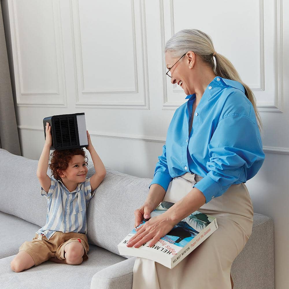 Black Portable USB-Powered Air Cooler with Remote Control