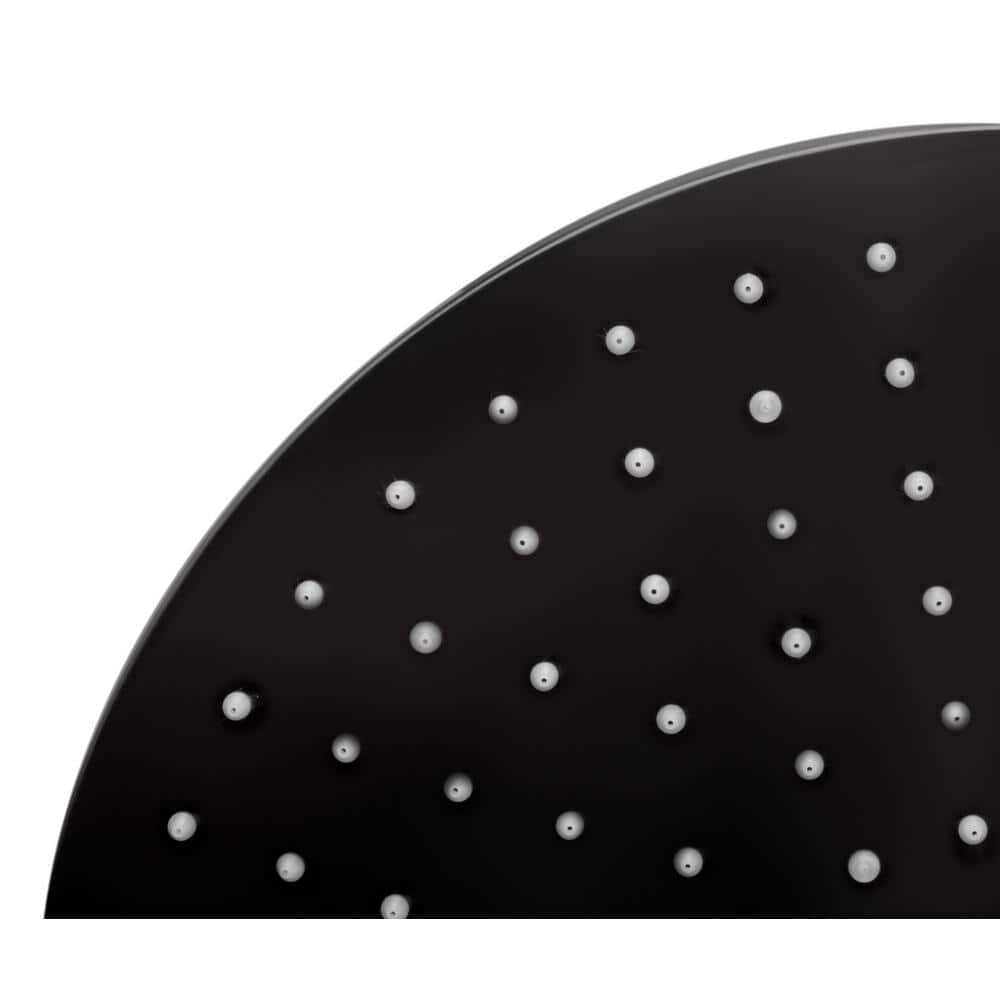 Brushed Nickel Round LED Rain Shower Head with Temperature Control