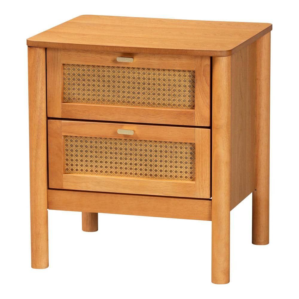 Jenn Golden Brown Wood and Rattan Queen Bedroom Set