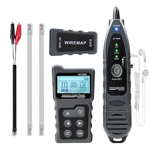 Network Cable Tester with NCV and Lamp for CAT5 CAT6, PoE Tester, Voltage Detection, Fault Distance Measurement