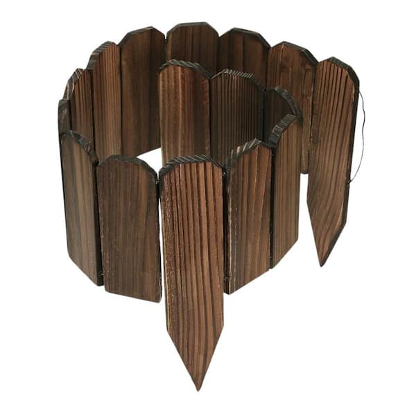 8 in. Pine Wood Garden Fence Edging for Landscaping Easy Install Sturdy 3.9 ft. Border for Yard Flower Bed Pathway