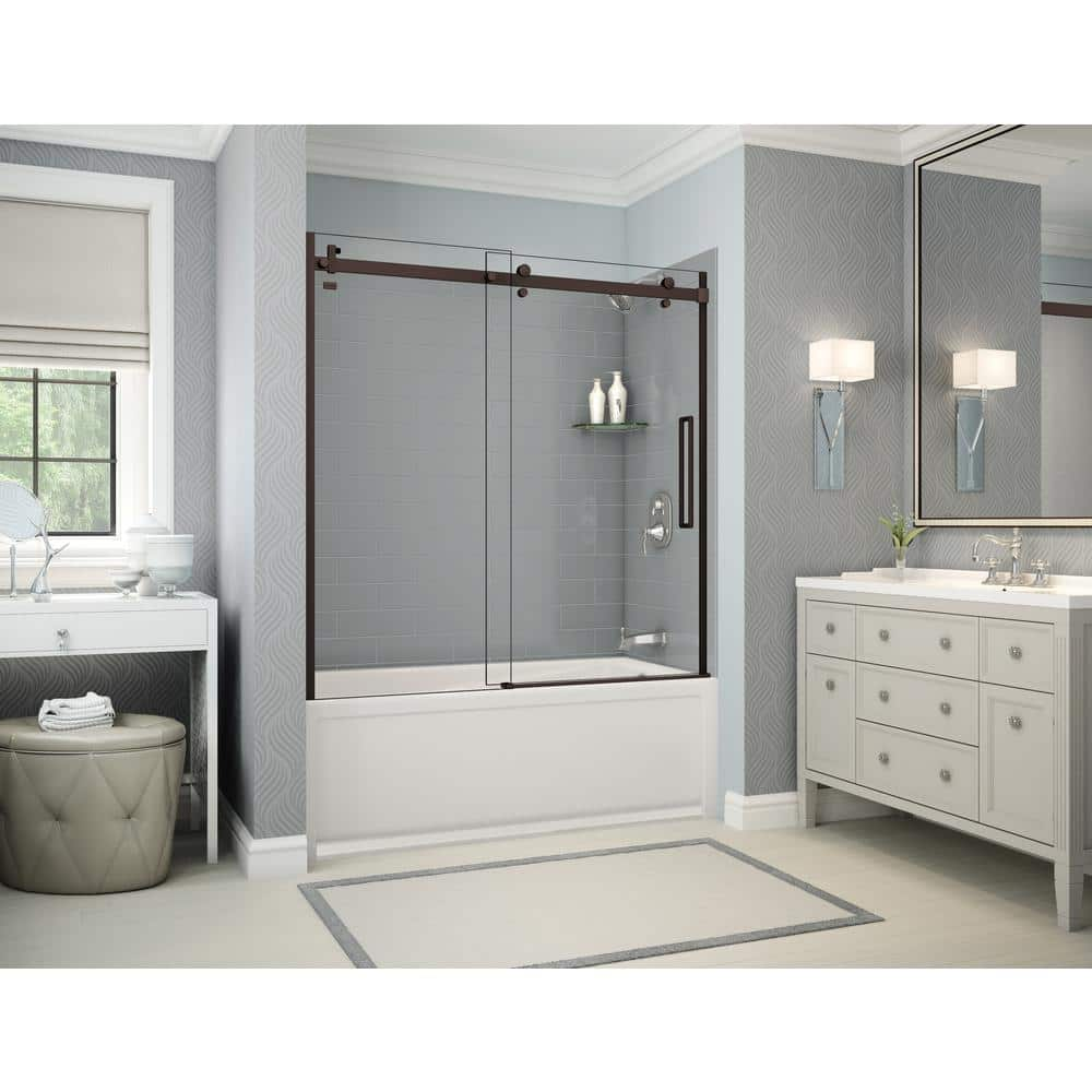 MAAX Utile Metro 32 in. x 60 in. x 81 in. Bath and Shower Combo in Ash ...