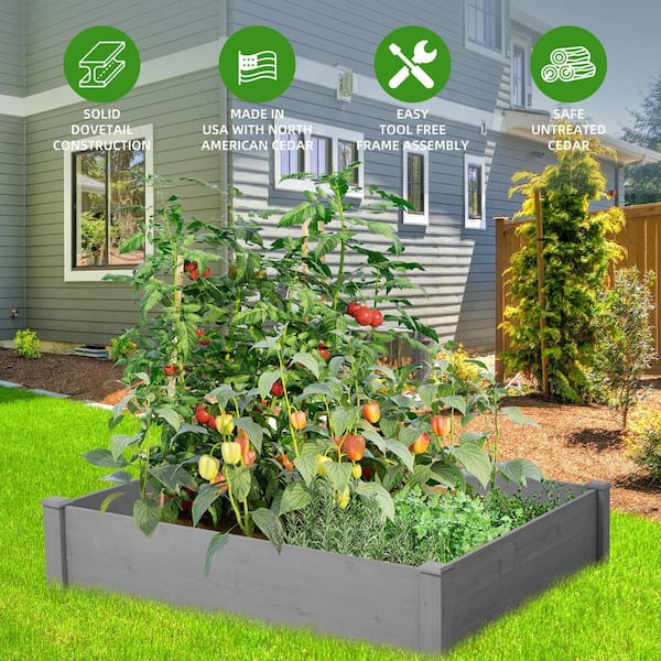  Best Choice Products 6x3x2ft Outdoor Metal Raised Garden Bed,  Deep Root Box Planter for Vegetables, Flowers, Herbs, and Succulents w/ 269  Gallon Capacity - Gray : Patio, Lawn & Garden