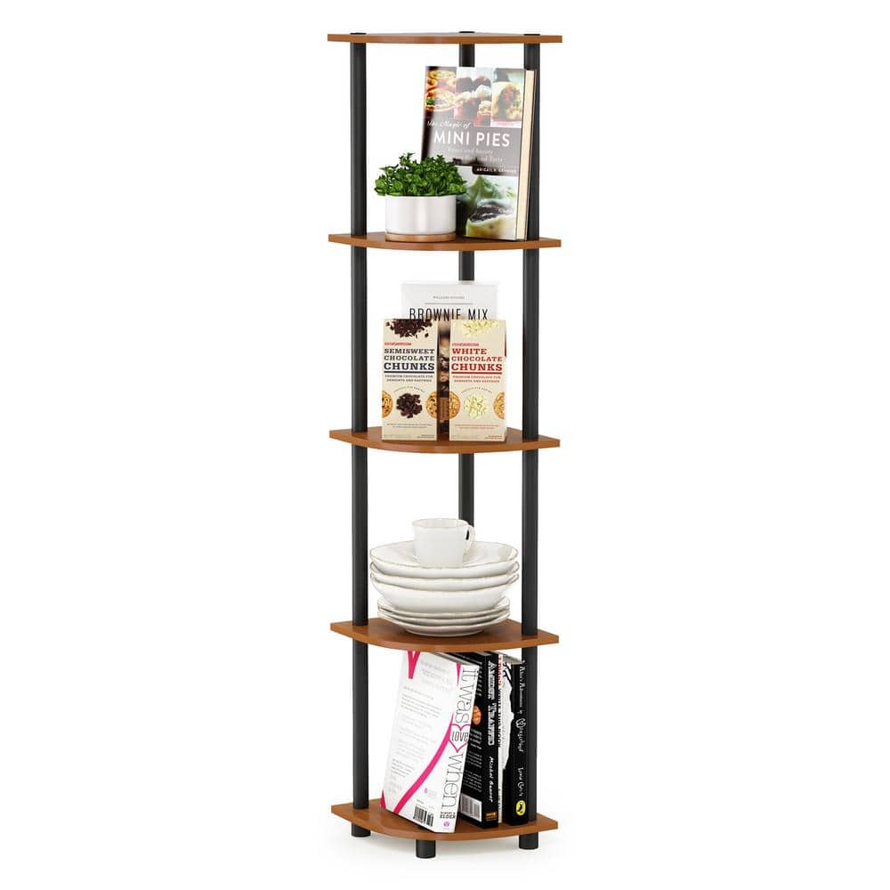 Black Corner 5-Tier Display Rack with Recycled PVC Tubes