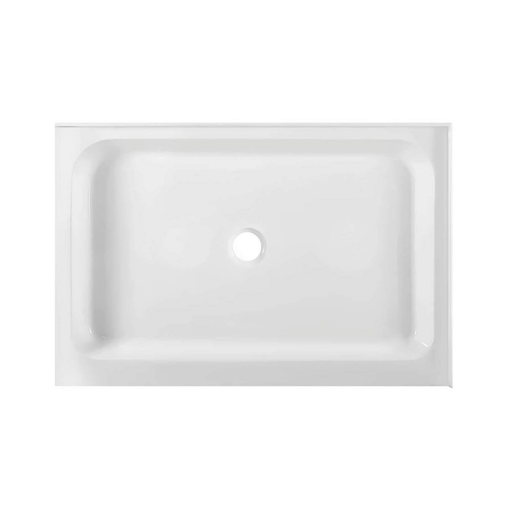 FINE FIXTURES 48 in. L x 36 in. W Double Threshold corner Shower Pan ...