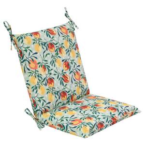 20 in. x 20 in. Outdoor Dining Chair Midback Cushion in Citrus Vista Quarry