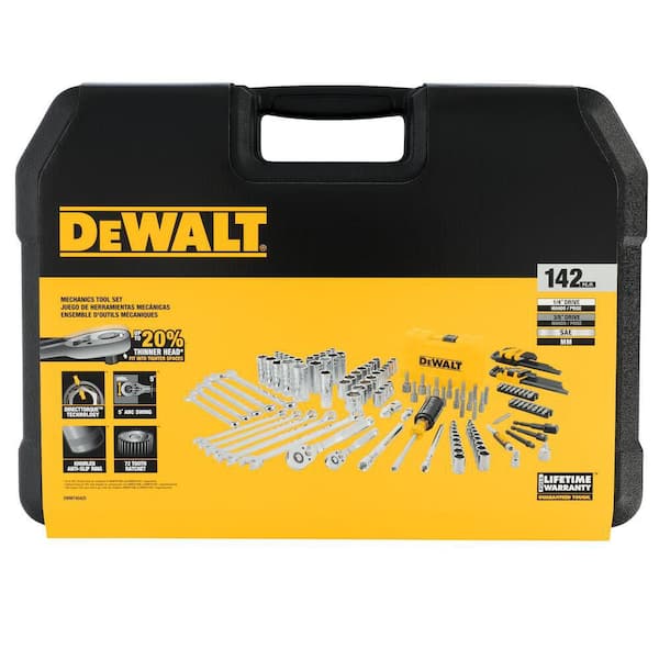 DEWALT 1/4 in. and 3/8 in. Drive SAE and Metric Mechanics Tool Set