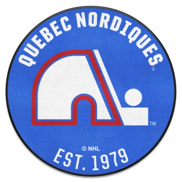 FANMATS NHL Retro Quebec Nordiques Blue 2 ft. Round Area Rug
