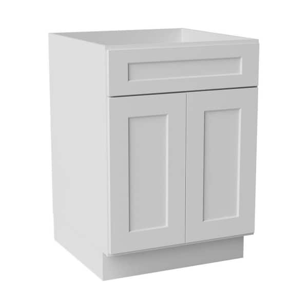24 in. W x 24 in. D x 34.5 in. H Ready to Assemble Solid Wood Shaker Base Kitchen Cabinet in White