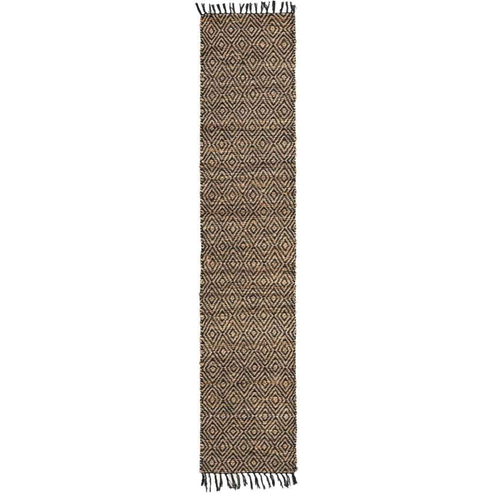 Chunky Jute Assam Black 2 ft. 7 in. x 10 ft. Area Rug -  Unique Loom, 3153148