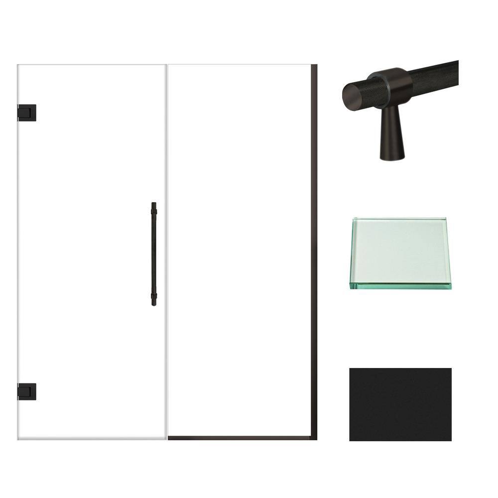 Elizabeth Matte Black Frameless Shower Door with Clear Glass